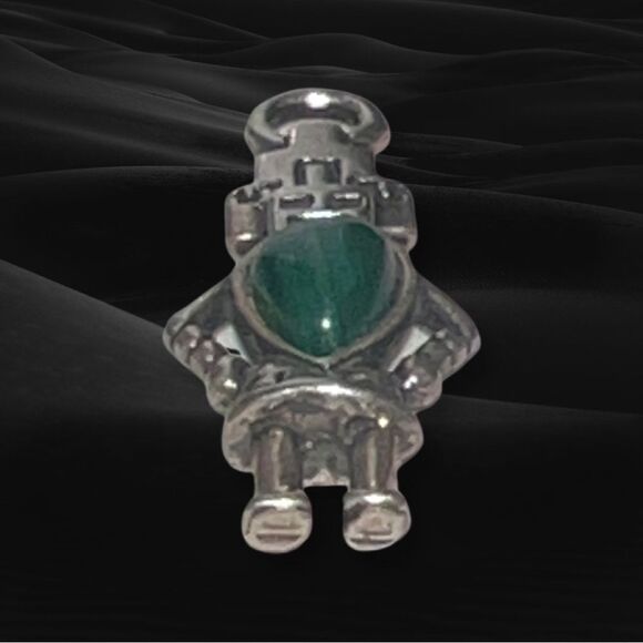 Carolyn Pollack Relios Sterling Silver Malachite Kachina Pendant Charm - Picture 4 of 4